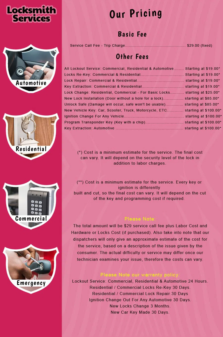 Colts Neck NJ Locksmith Store Colts Neck, NJ 732-588-6420 - price-list-c-18